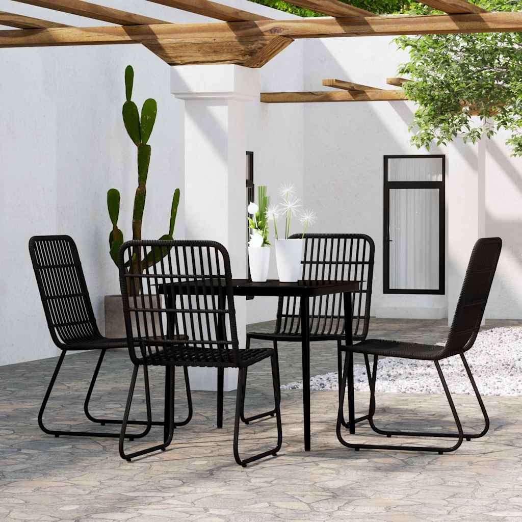 5-tlg. Garten-Essgruppe Schwarz