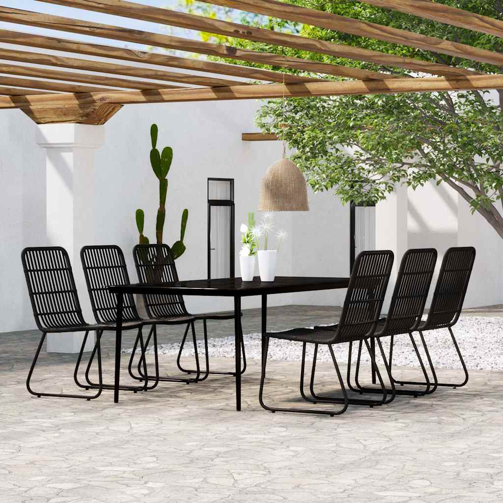 7-tlg. Garten-Essgruppe Schwarz
