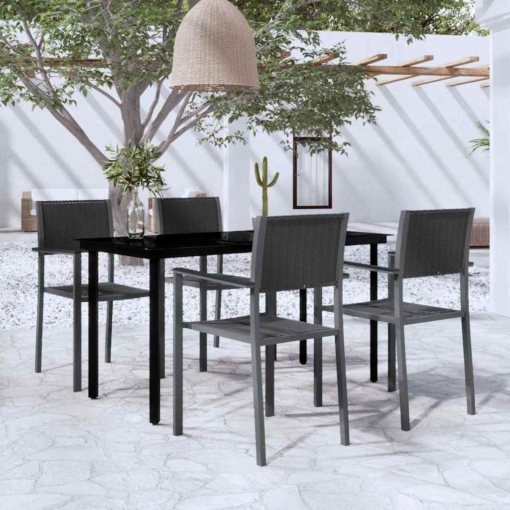 5-tlg. Garten-Essgruppe Schwarz