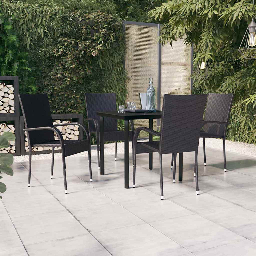 5-tlg. Garten-Essgruppe Schwarz