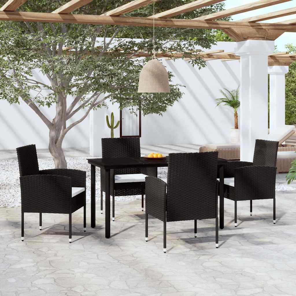 5-tlg. Garten-Essgruppe Schwarz