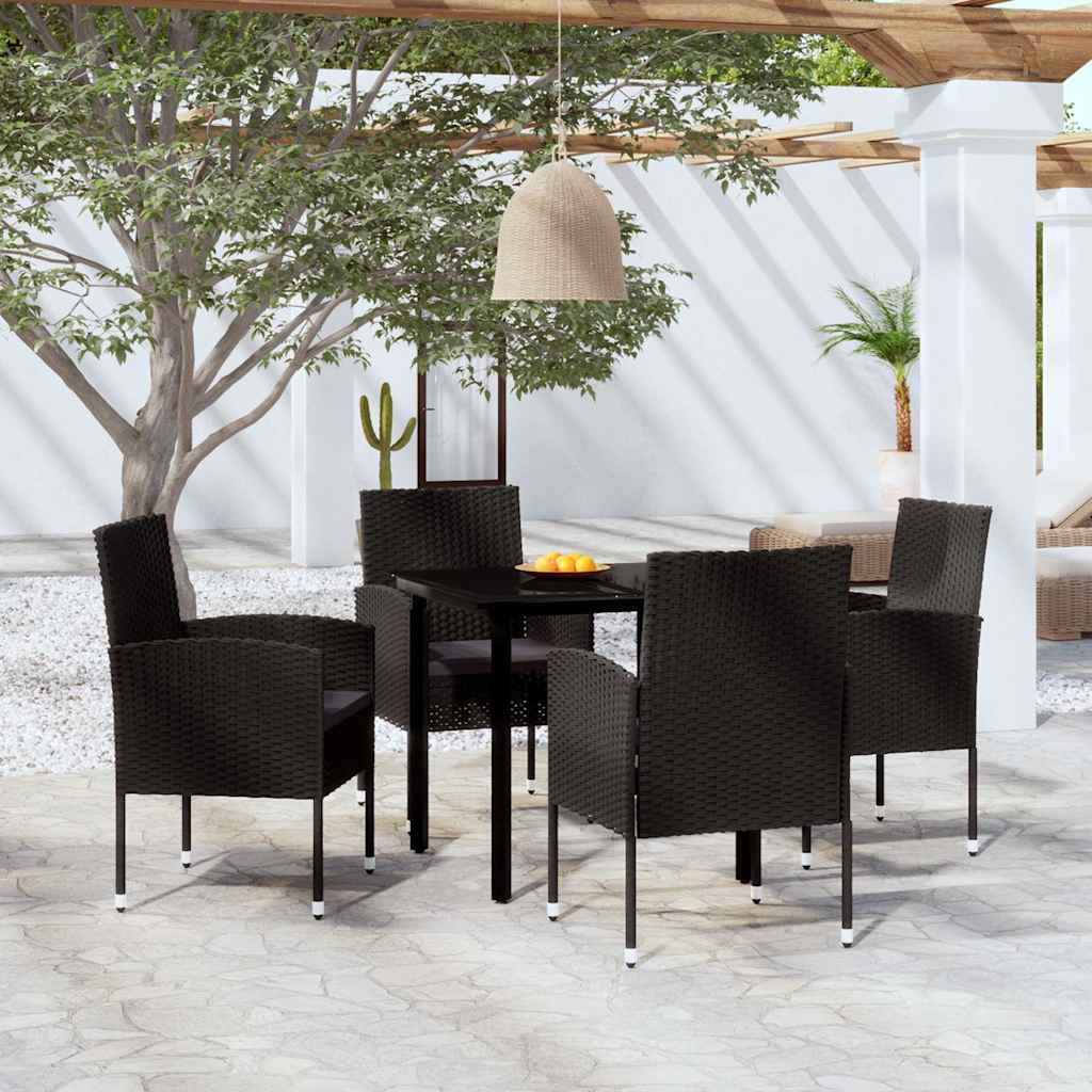 5-tlg. Garten-Essgruppe Schwarz
