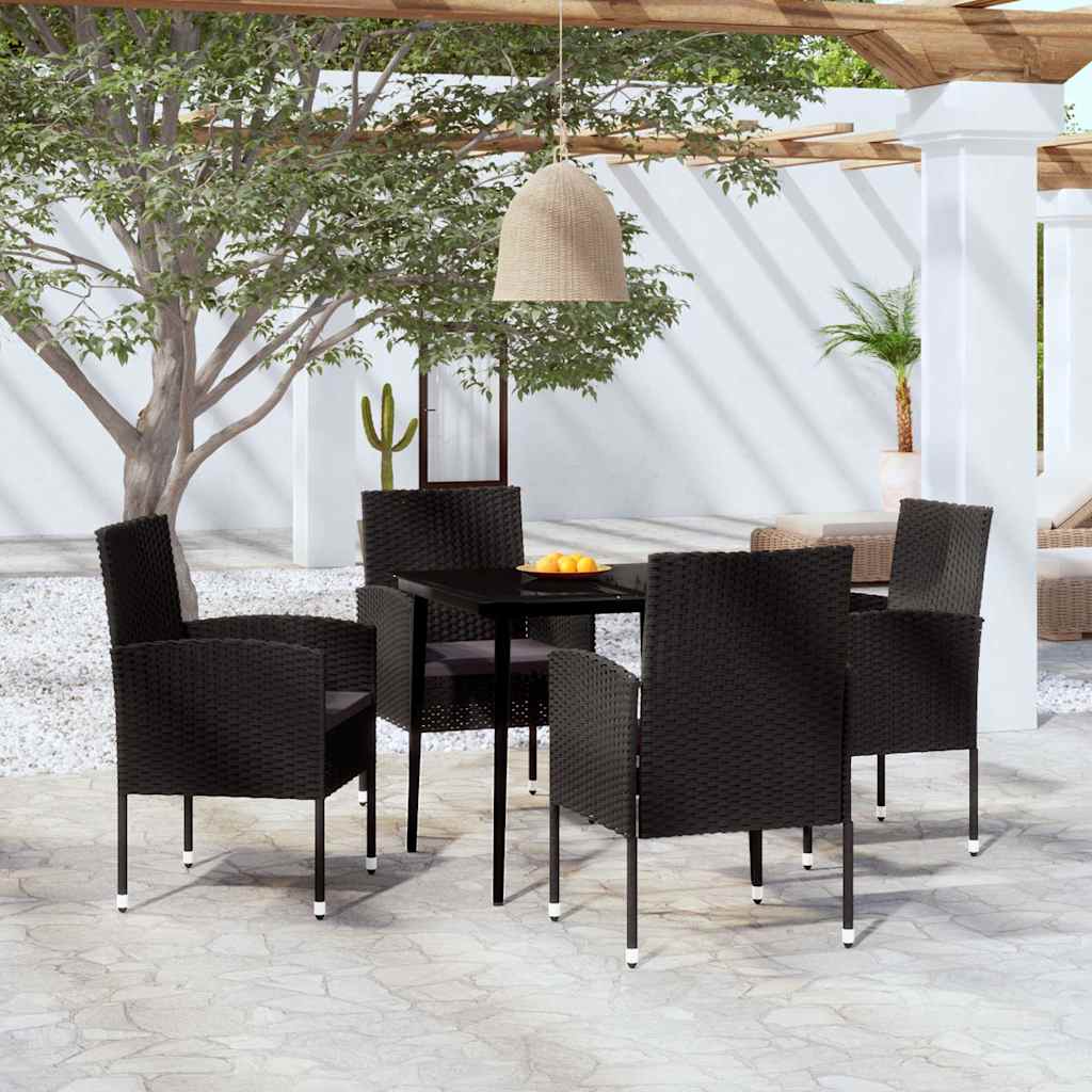 5-tlg. Garten-Essgruppe Schwarz