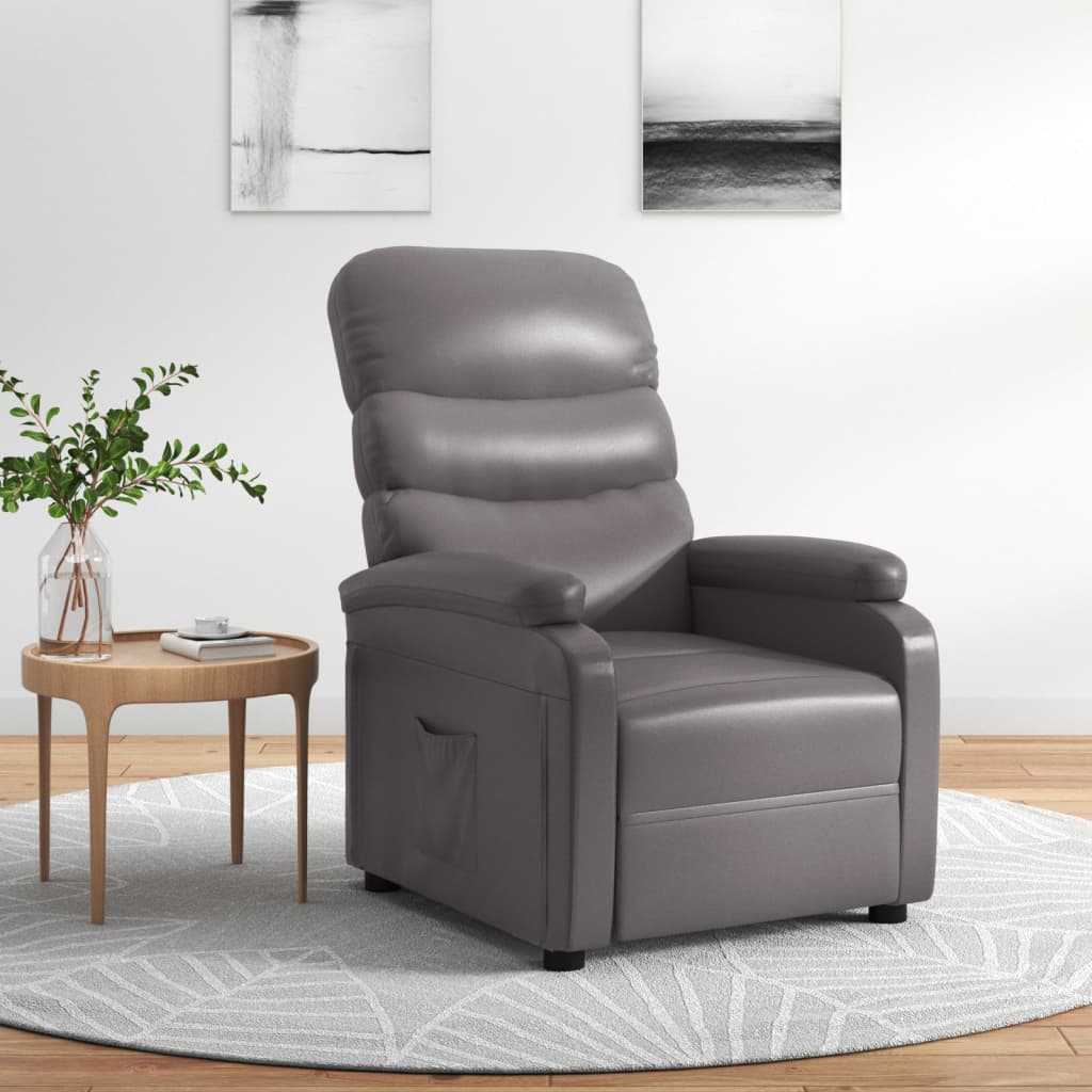 Relaxsessel Grau Kunstleder