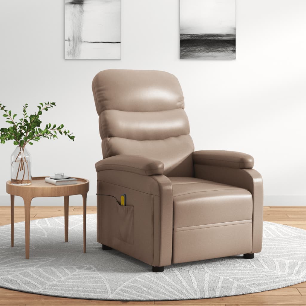 Massagesessel Cappuccino-Braun Kunstleder