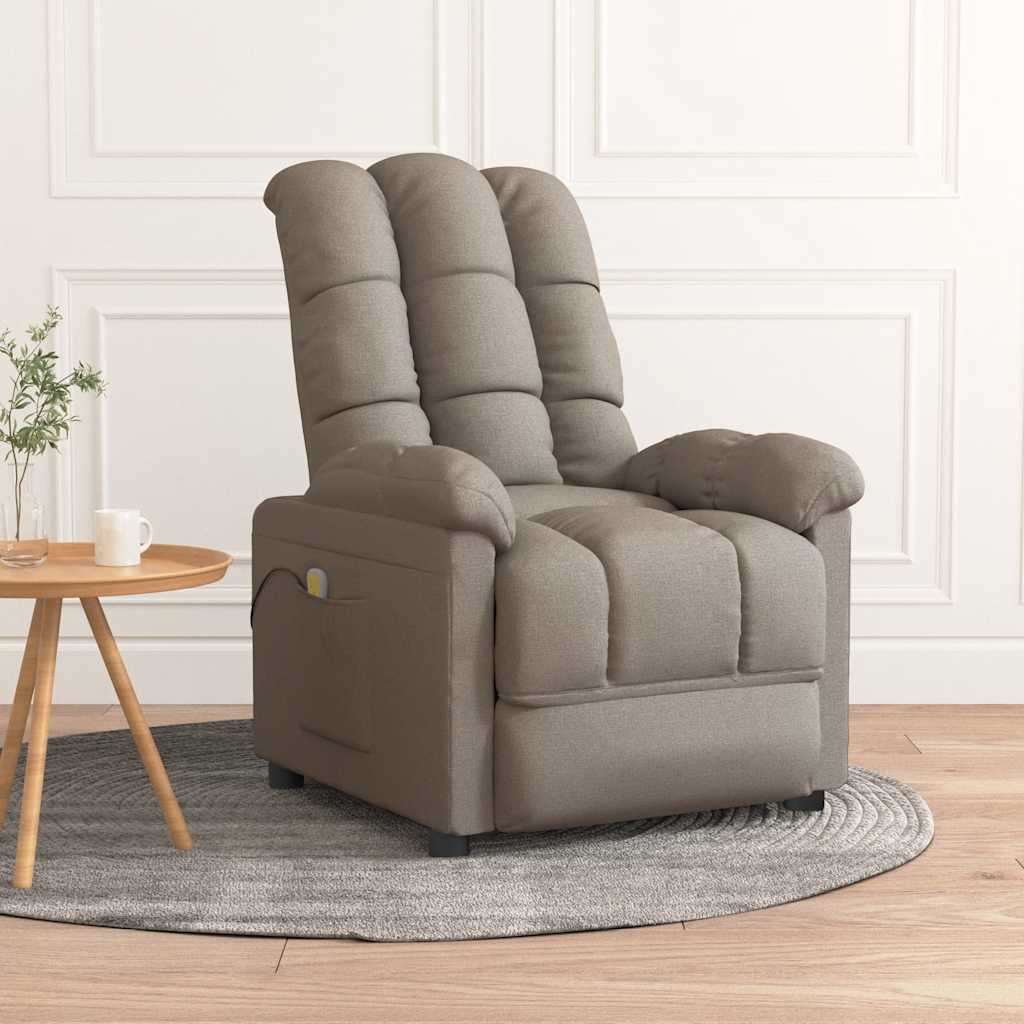 Massagesessel Taupe Stoff