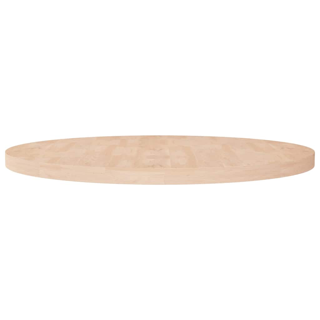 Runde Tischplatte Ø90x4 cm Unbehandeltes Massivholz Eiche