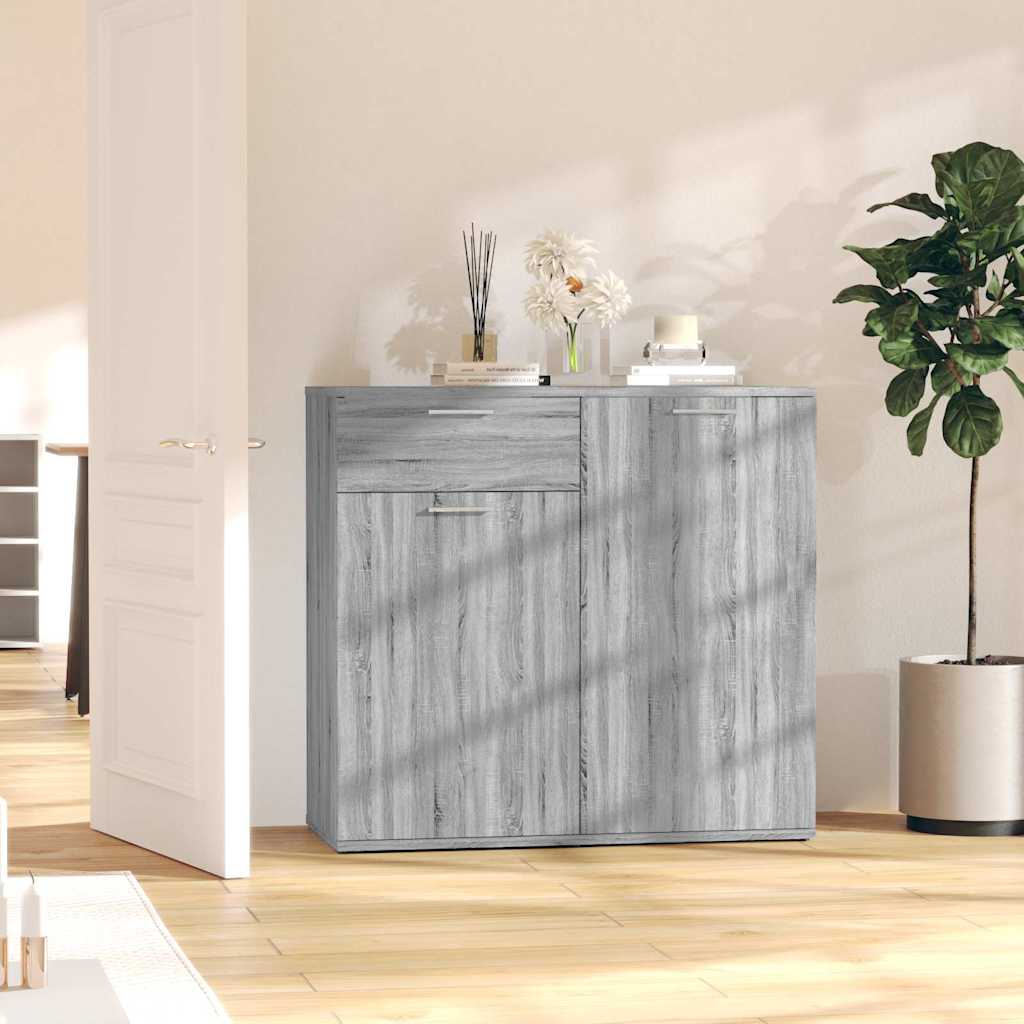 Sideboard Grau Sonoma 80x36x75 cm Holzwerkstoff