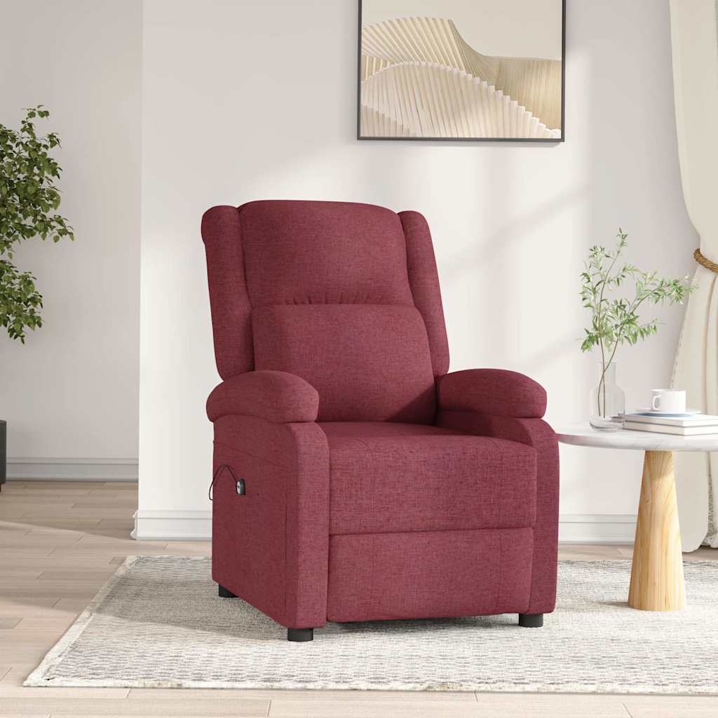 Relaxsessel Elektrisch Weinrot Stoff