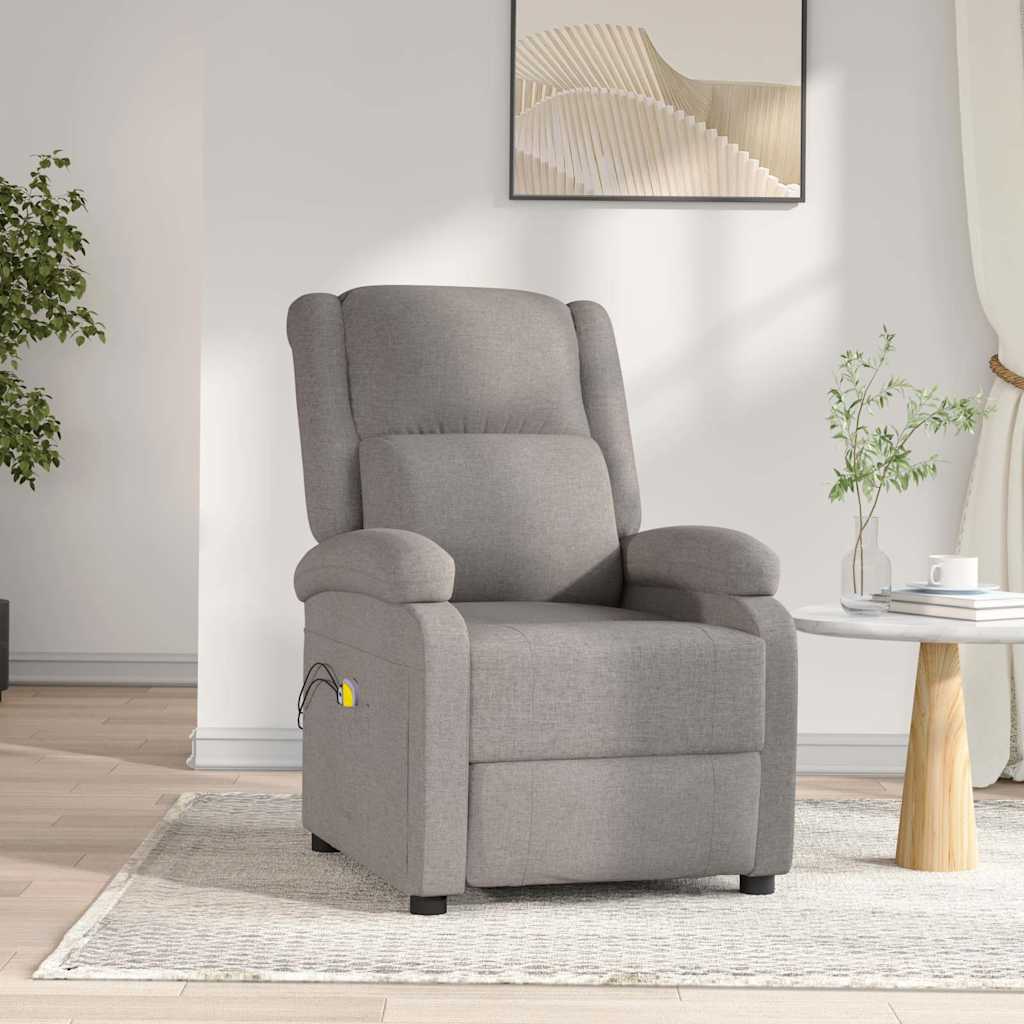 Massagesessel Elektrisch Taupe Stoff