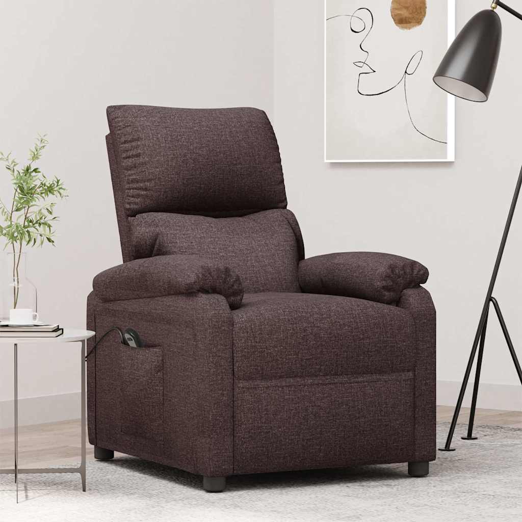 Relaxsessel Elektrisch Dunkelbraun Stoff