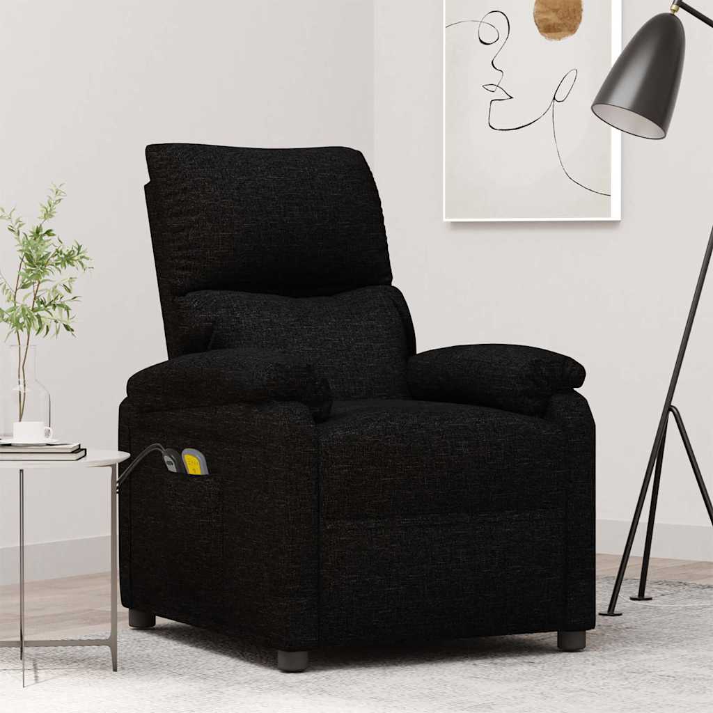 Massagesessel Elektrisch Schwarz Stoff