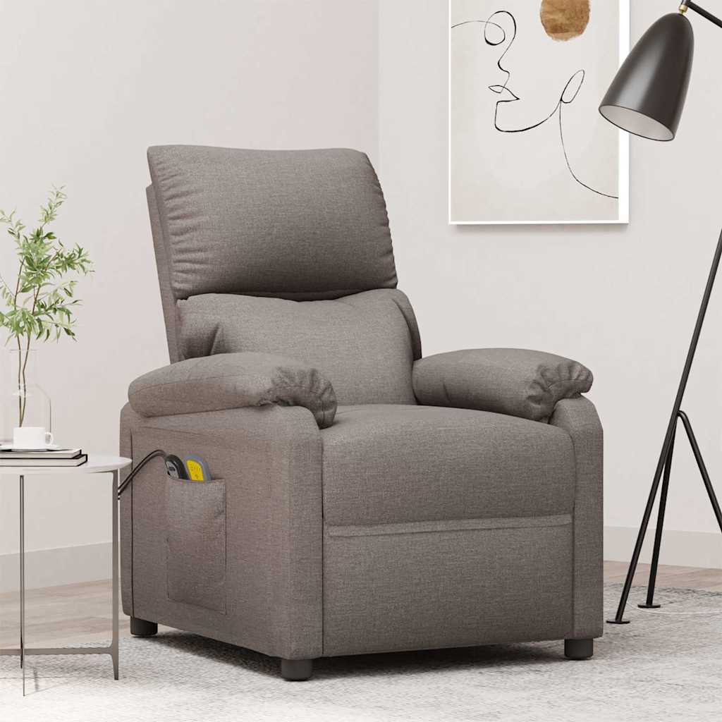 Massagesessel Elektrisch Taupe Stoff