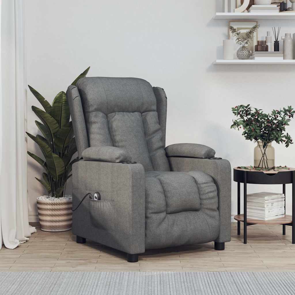 Relaxsessel Elektrisch Dunkelgrau Stoff
