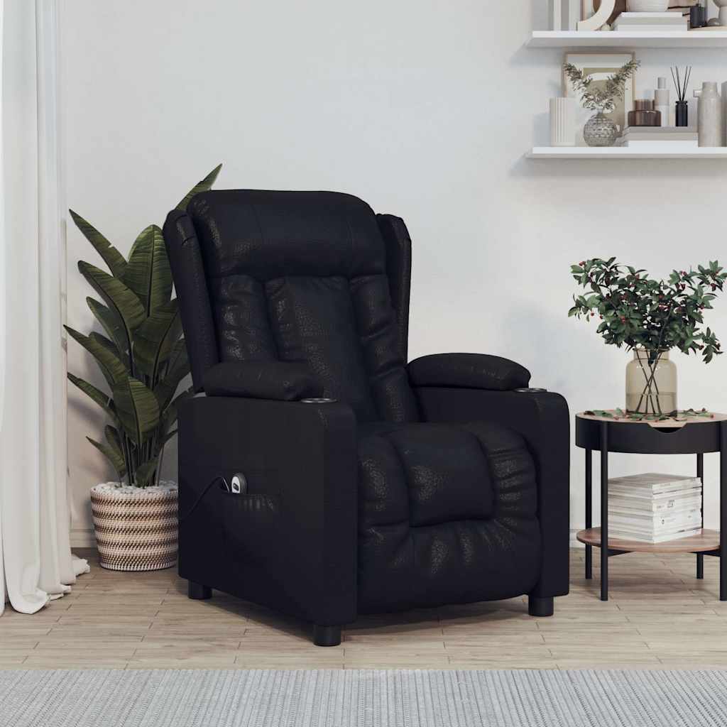 Relaxsessel Elektrisch Schwarz Kunstleder