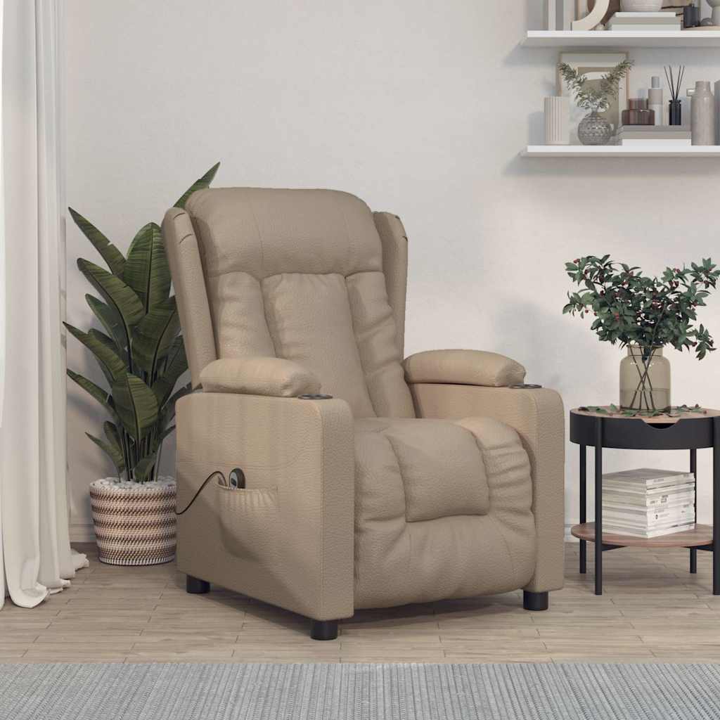 Relaxsessel Elektrisch Cappuccino-Braun Kunstleder