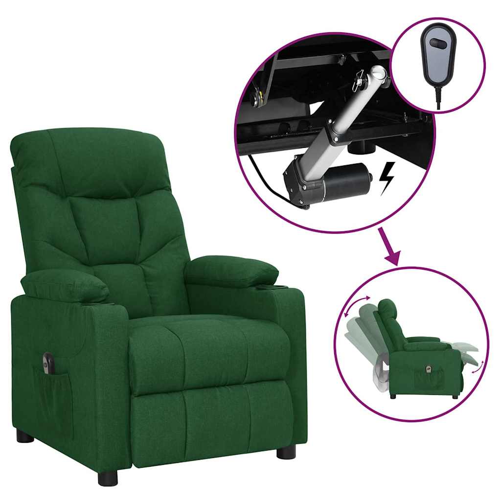 Relaxsessel Elektrisch Dunkelgrün Stoff