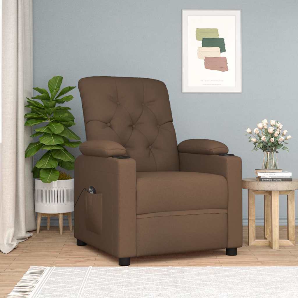 Relaxsessel Elektrisch Braun Stoff
