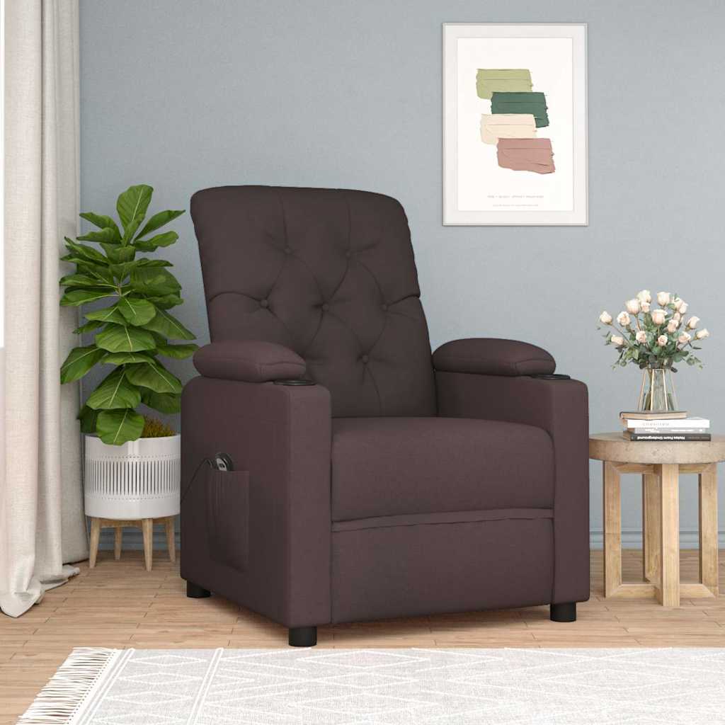Relaxsessel Elektrisch Dunkelbraun Stoff