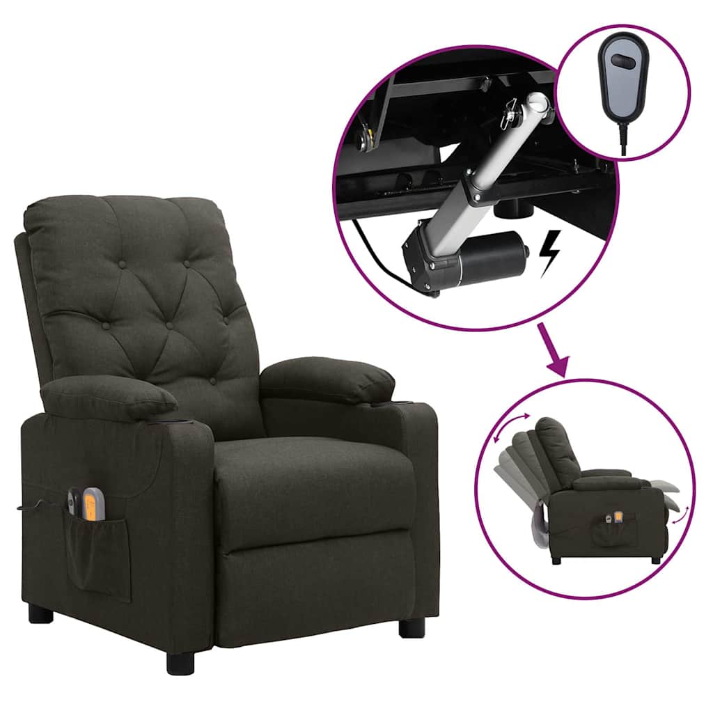 Massagesessel Elektrisch Taupe Stoff