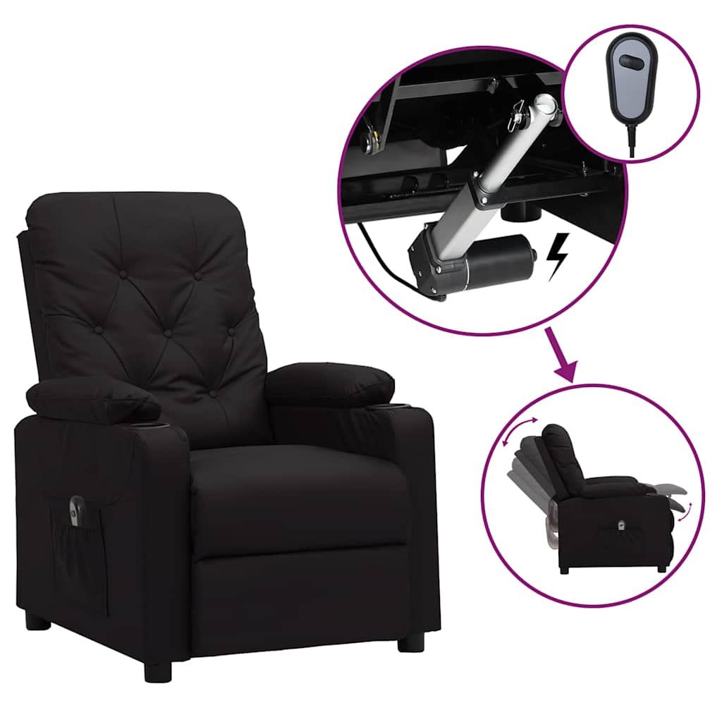 Relaxsessel Elektrisch Schwarz Kunstleder