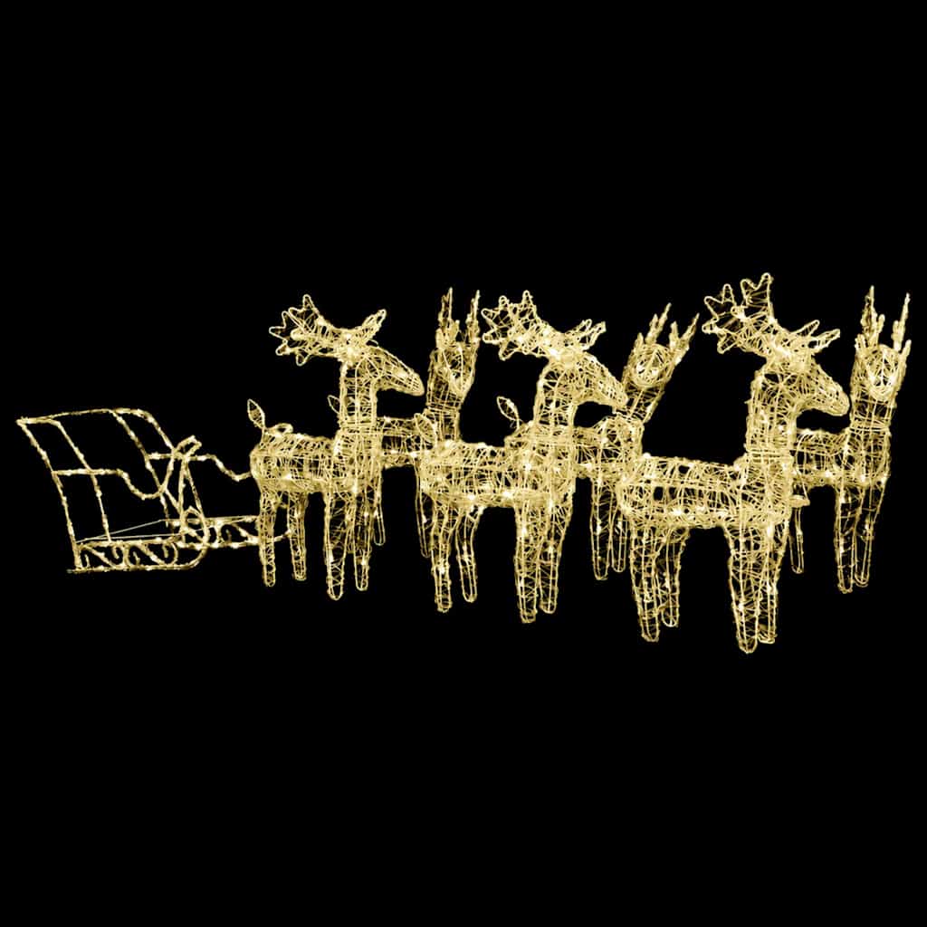 Rentiere Schlitten Weihnachtsdekoration 320 LEDs Acryl