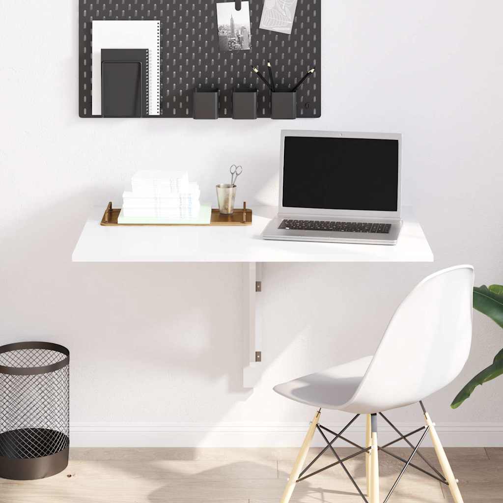 Wand-Klapptisch Hochglanz-Weiß 100x60x56 cm Holzwerkstoff