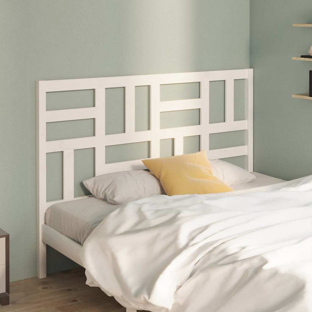 Bett-Kopfteil Weiß 146x4x104 cm Massivholz Kiefer
