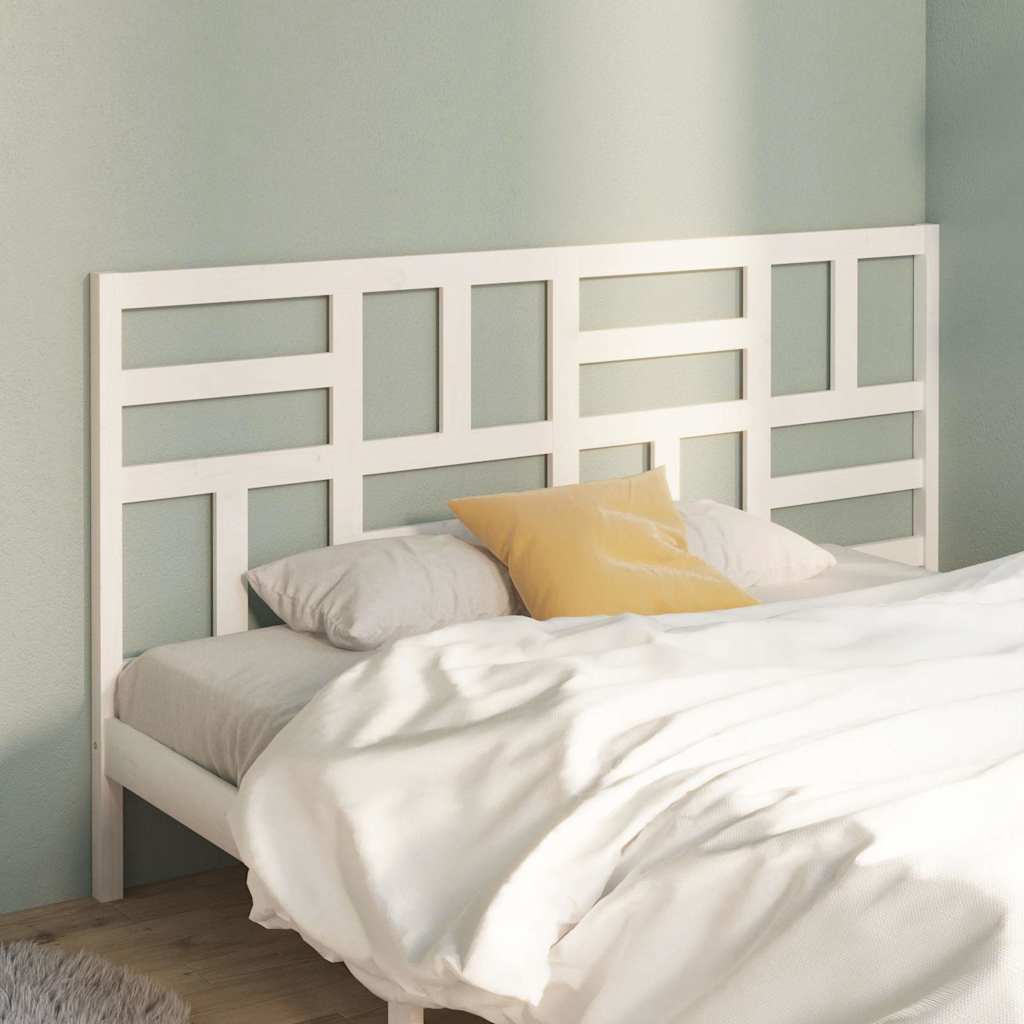 Bett-Kopfteil Weiß 186x4x104 cm Massivholz Kiefer