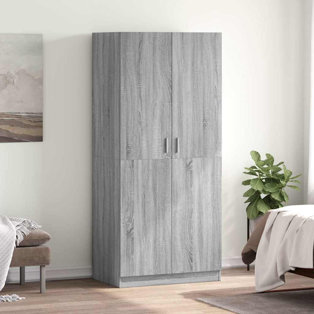 Kleiderschrank Grau Sonoma 80x52x180 cm Holzwerkstoff