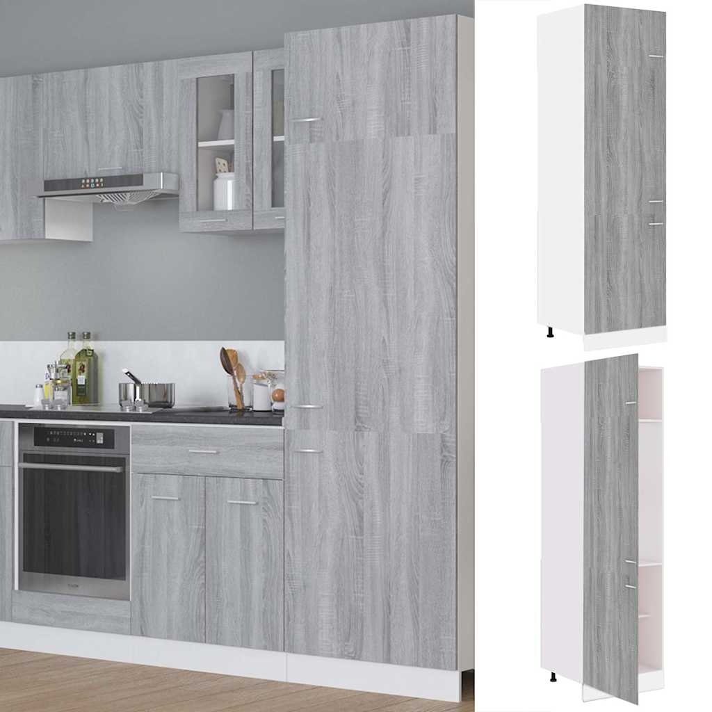 Kühlumbauschrank Lyon Grau Sonoma 60x57x207 cm Holzwerkstoff