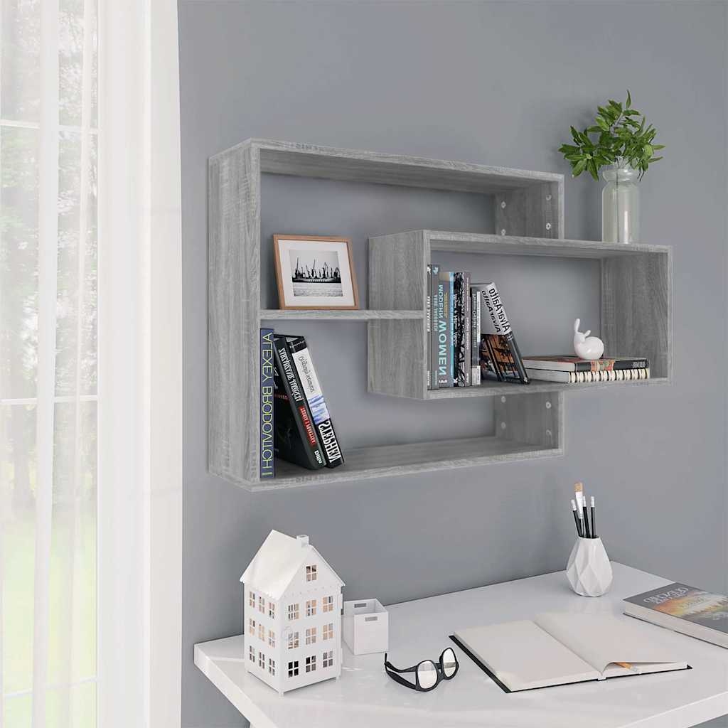 Wandregal Grau Sonoma 104x20x58,5 cm Holzwerkstoff
