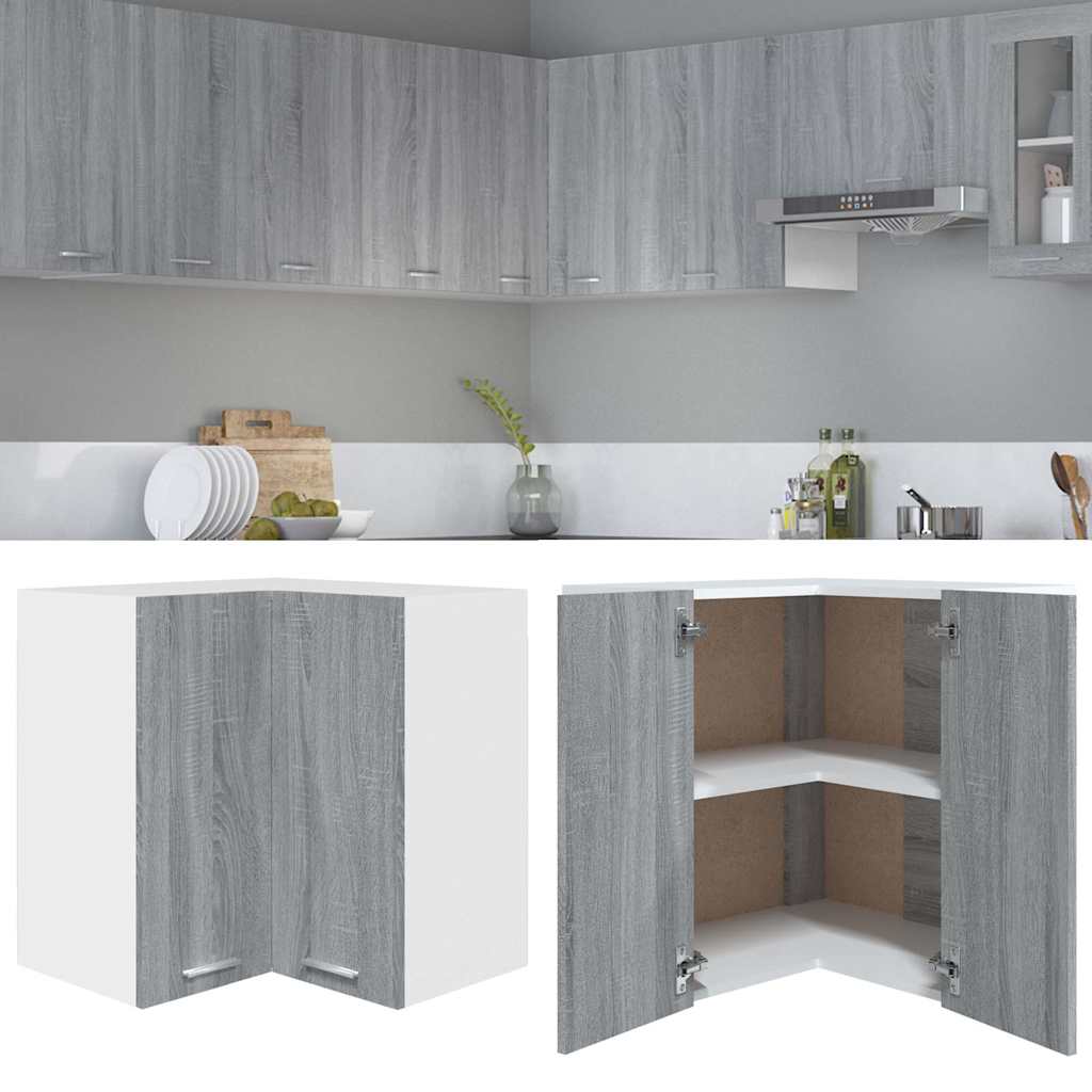 Eck-Hängeschrank Lyon Grau Sonoma 57x57x60 cm Holzwerkstoff