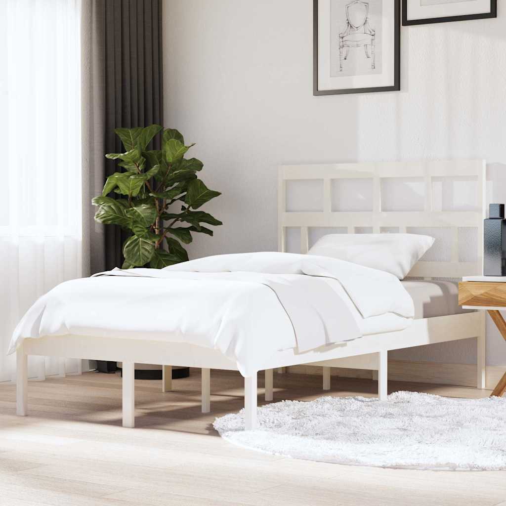 Massivholzbett ohne Matratze Weiß 120x200 cm