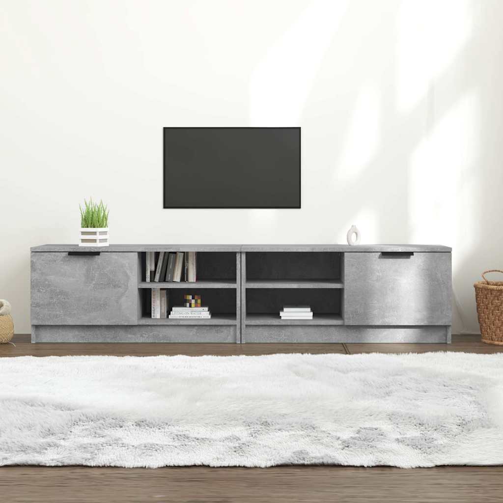 TV-Schränke 2 Stk. Betongrau 80x35x36,5 cm Holzwerkstoff