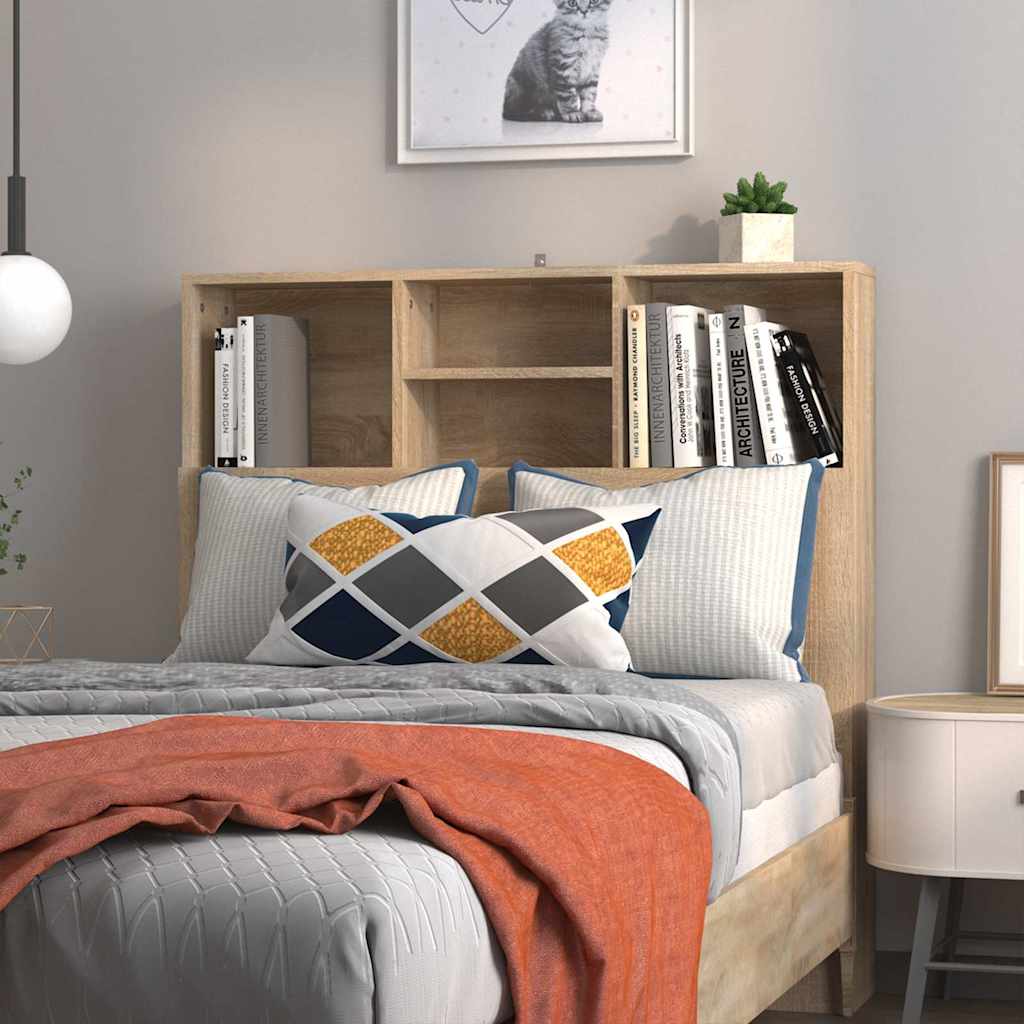Bett-Kopfteil mit Ablagen Sonoma-Eiche 100x19x103,5 cm