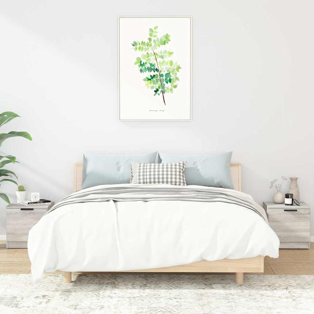 Nachttische 2 Stk. Grau Sonoma 40x39x40 cm