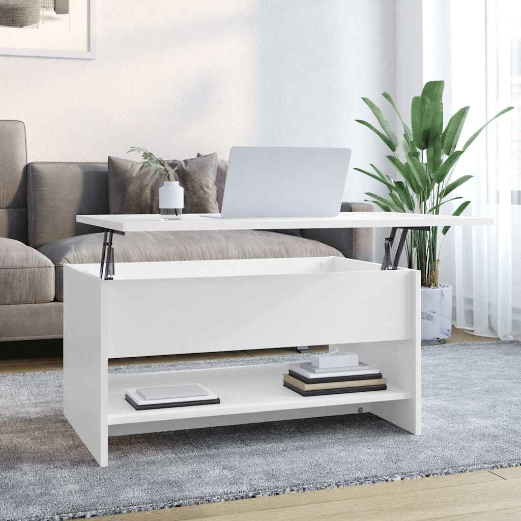 Couchtisch Hochglanz-Weiß 80x50x40 cm Holzwerkstoff