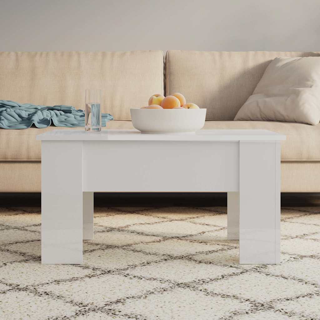 Couchtisch Hochglanz-Weiß 79x49x41 cm Holzwerkstoff