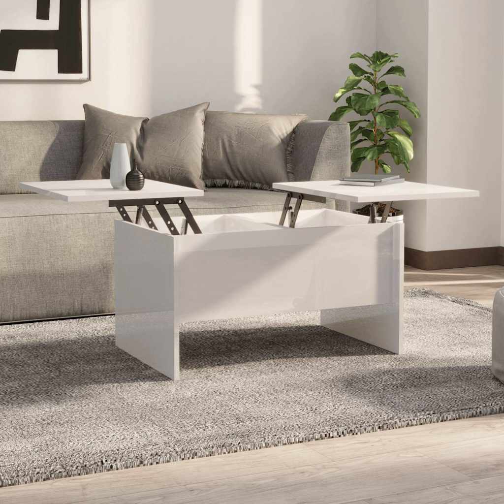 Couchtisch Hochglanz-Weiß 80x50x42,5 cm Holzwerkstoff