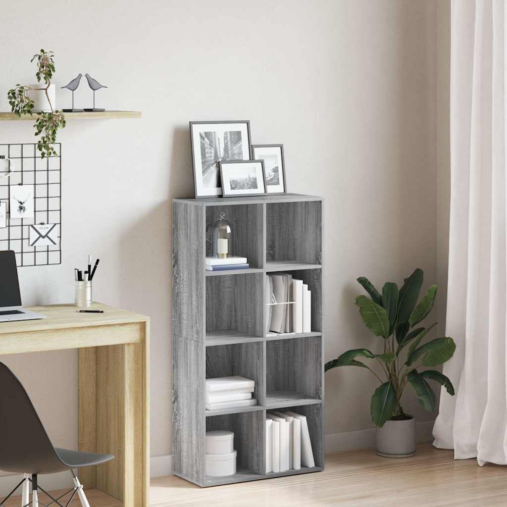 Bücherregal/Sideboard Grau Sonoma 66×30×130 cm Holzwerkstoff