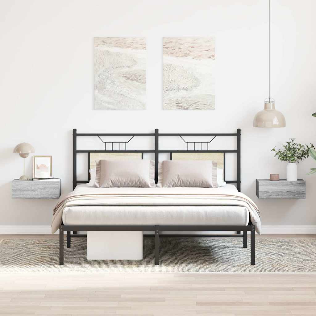 Hängende Nachttische 2 Stk. Grau Sonoma 40x30x15 cm