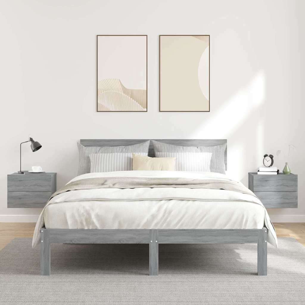 Nachttische 2 Stk. Grau Sonoma 40x30x30 cm Holzwerkstoff