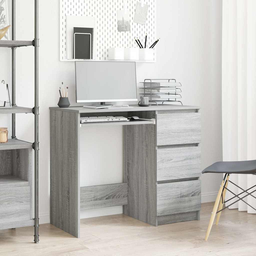 Schreibtisch Grau Sonoma 90x45x76 cm Holzwerkstoff