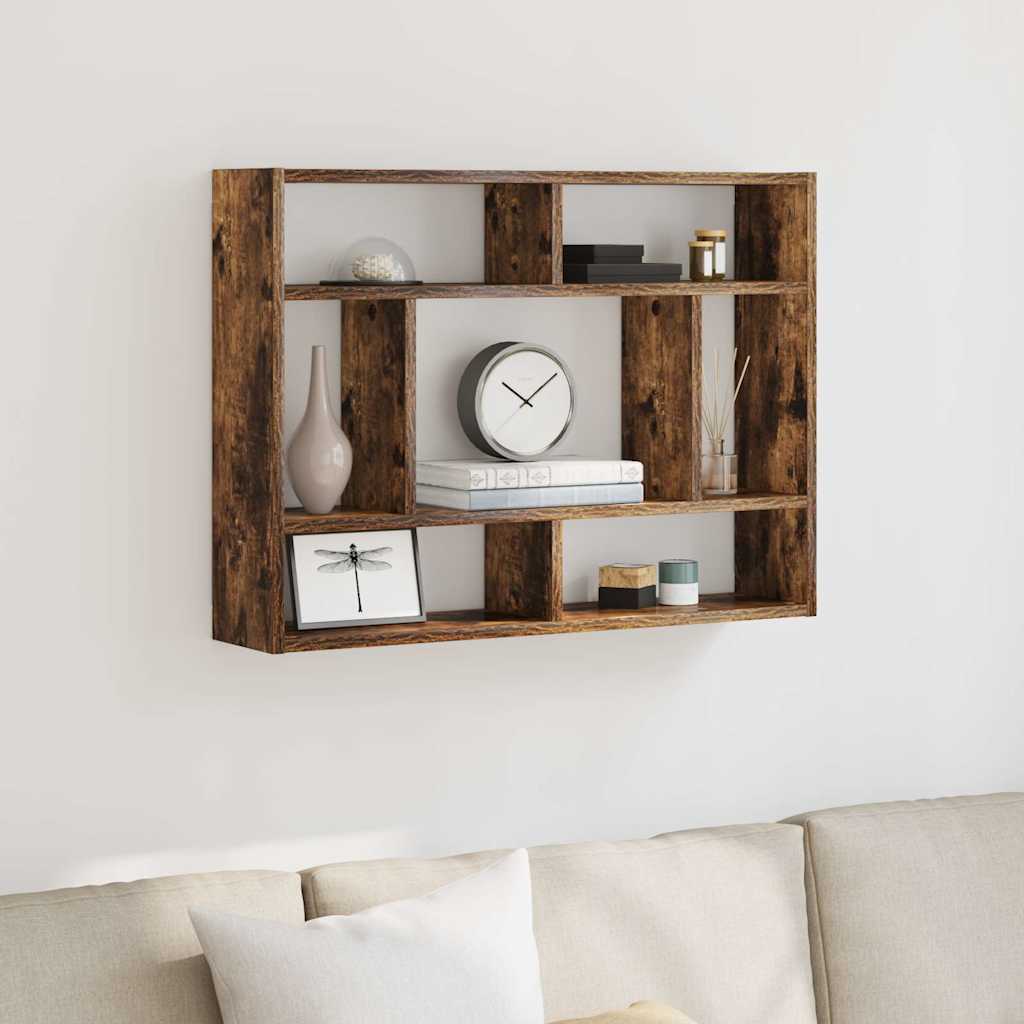 Wandregal Räuchereiche 75x16x55 cm Holzwerkstoff