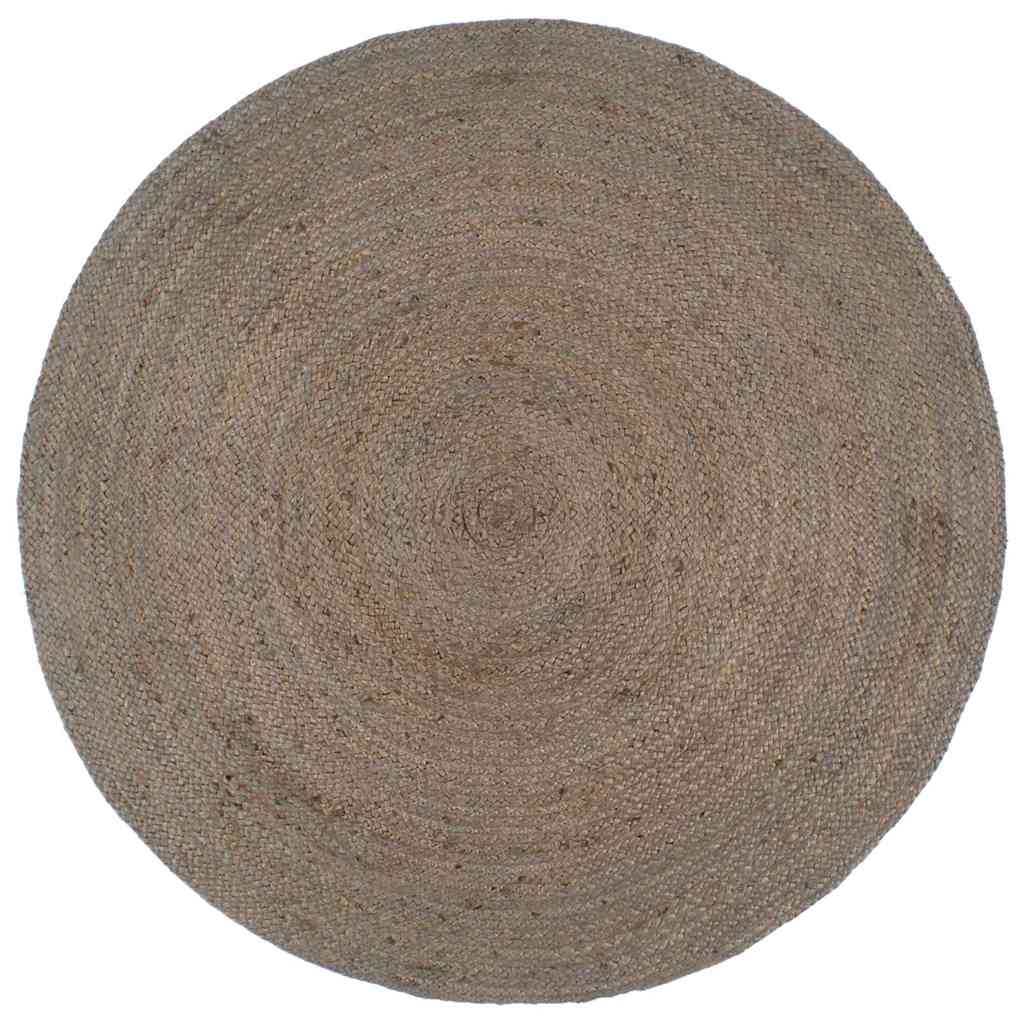 Teppich Handgefertigt Jute Rund 180 cm Grau
