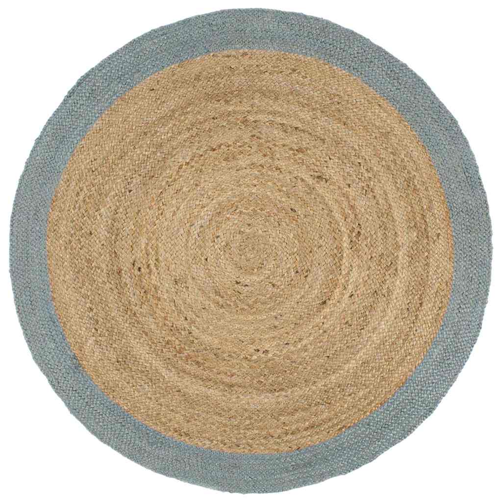 Teppich Handgefertigt Jute mit Olivgrünem Rand 240 cm