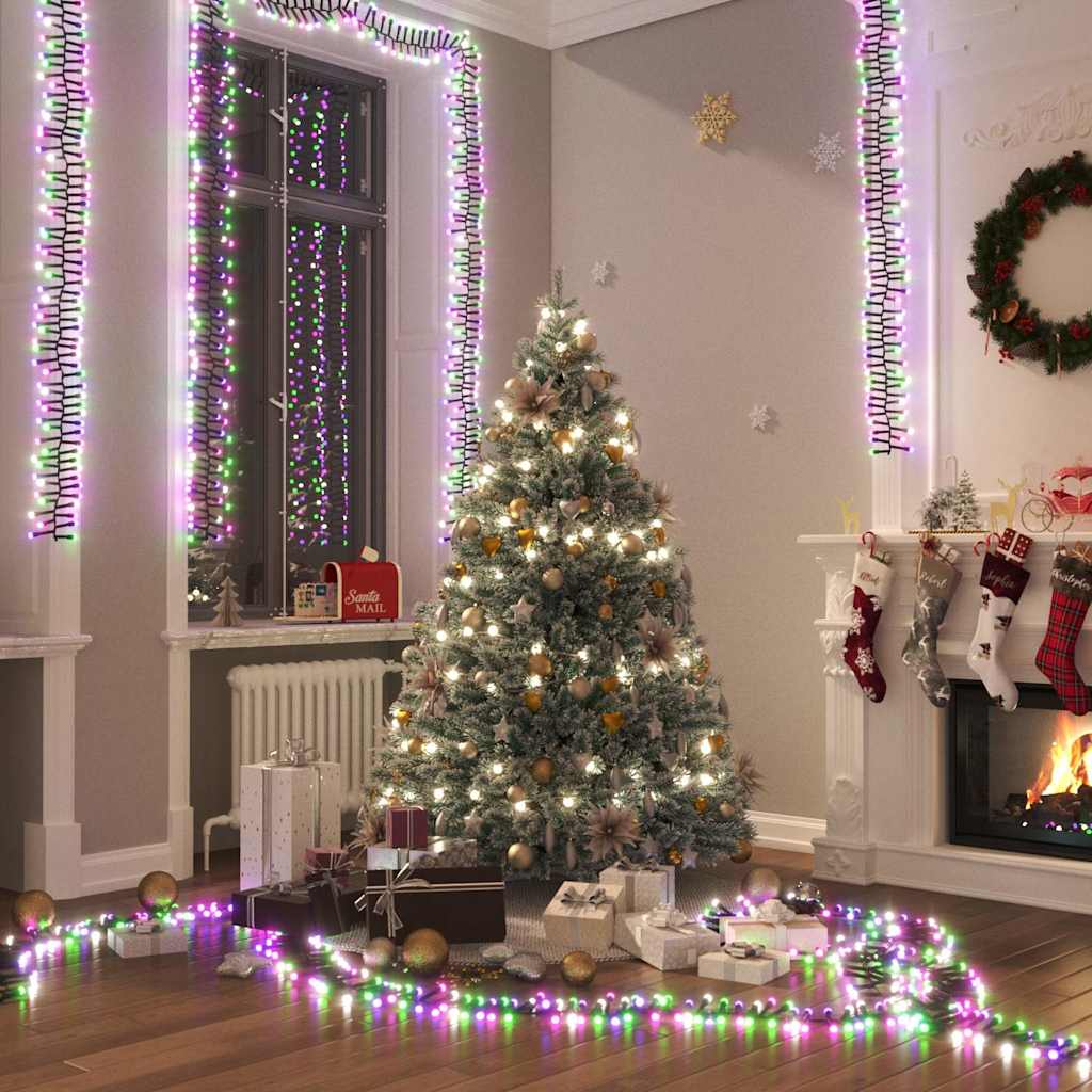LED-Lichterkette mit 1000 LEDs Pastell Mehrfarbig PVC
