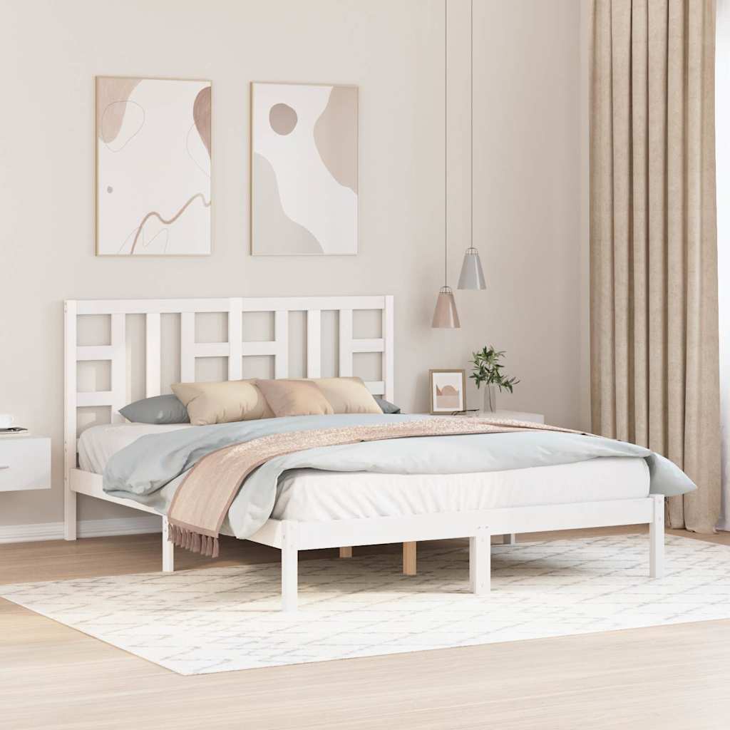 Massivholzbett Weiß 150x200 cm