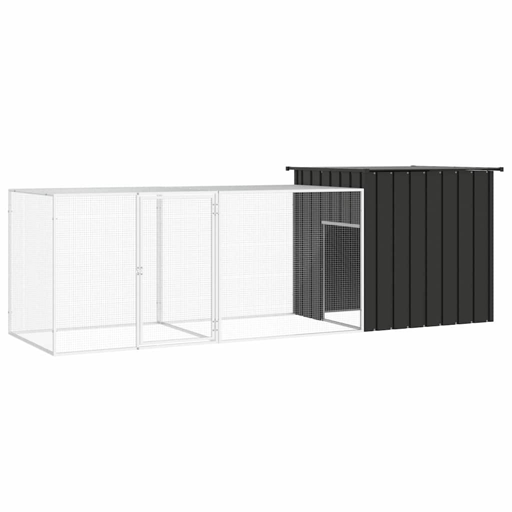 Hühnerkäfig Anthrazit 300x91x100 cm Verzinkter Stahl